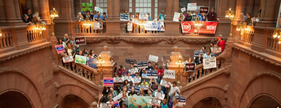 Photo of anti-fracking rally at NYS Capitol